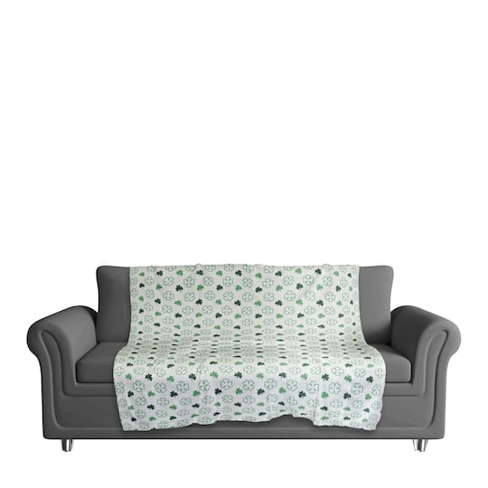 Clover Pattern Sherpa Fleece Blanket